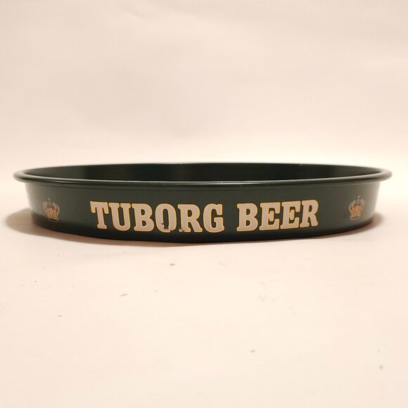 RARE TUBORG BEER Tray Metal Round Denmark Danish Beer - Picture 5 of 6